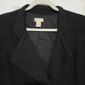 Elevenses Black Wool Blend Blazer Jacket Button Front Pockets Women Size 12